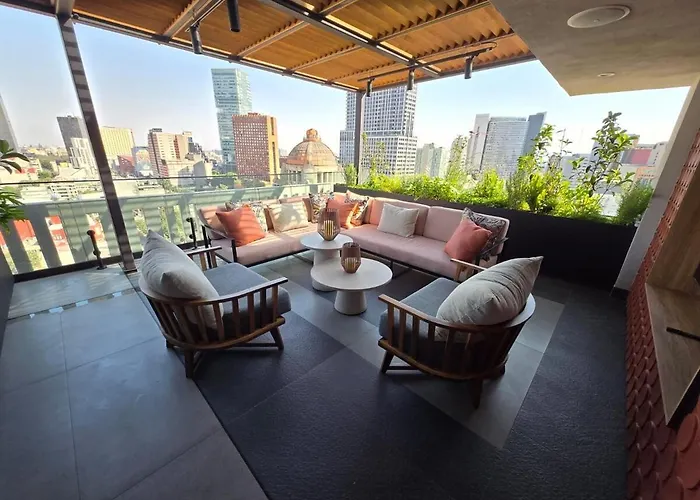 Private Terrace Overlooking The Monument To The Revolution * Mexico City